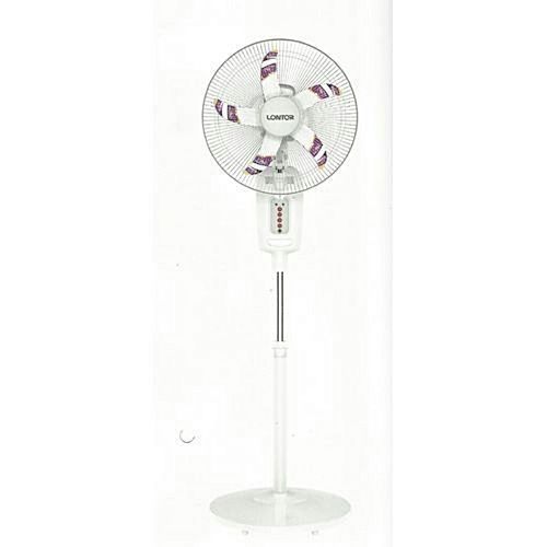 Lontor Rechargeable Standing Fan 16 Inches With Solar Port, USB Port And Remote (N)