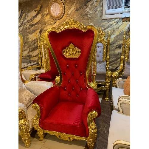 QUALITY DESIGNED RED & GOLD ROYAL CHAIR - AVAILABLE (MOBIN)