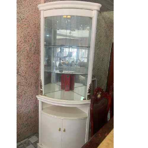 QUALITY STANDING WINE BAR WITH  WOOD GLASS CUPBOARD & HANDLES (EKIN)