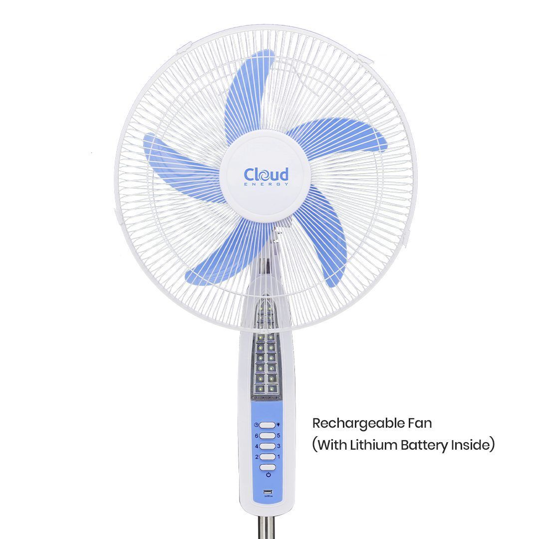 CLOUD ENERGY 16″ Inch Rechargeable Fan
