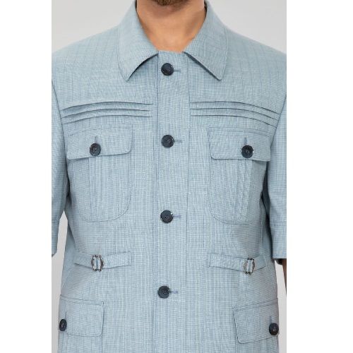 SKY BLUE TURKEY SUIT (SHORT SLEEVED) WITH FIVE BUTTONS | AVAILABLE IN ALL SIZES (DEJOS) (N)