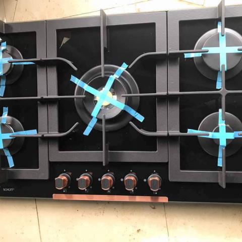 KITCHENCRAFT 5 GAS BURNER HOB | 90CM BLACK GLASS | GH901