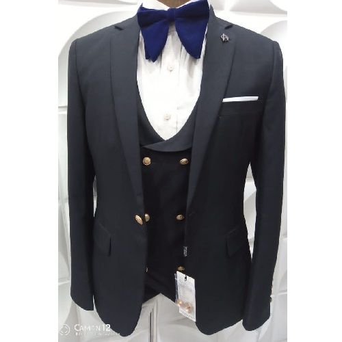 WINE AND WHITE 3 PIECES SUIT WITH ONE BUTTON SUIT | AVAILABLE IN ALL SIZES (MADU) (N)