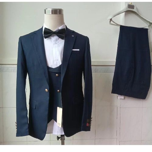 NAVY BLUE 3 PIECES SUIT WITH ONE BUTTON | AVAILABLE IN ALL SIZES (MADU) (N)