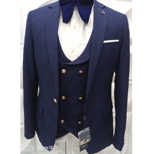 NAVY BLUE 3 PIECE SUIT WITH ONE BUTTON | AVAILABLE IN ALL SIZES (MADU) (N)
