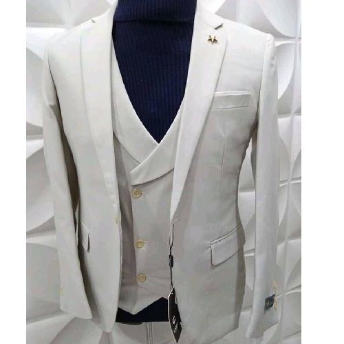 WHITE 3 PIECE SUIT WITH ONE BUTTON | AVAILABLE IN ALL SIZES (MADU) (N)