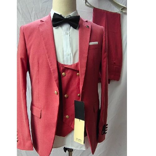 RED 3 PIECE SUIT WITH ONE BUTTON | AVAILABLE IN ALL SIZES (MADU) (N)