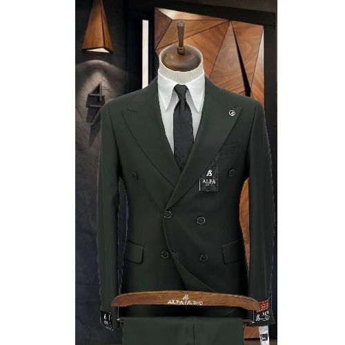 ARMY GREEN BREASTED SUIT | AVAILABLE IN ALL SIZES (NIFA) (N)