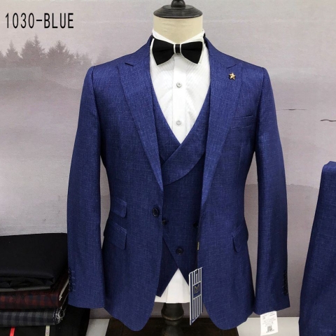 EXECUTIVE BLUE 3 PIECE TURKEY SUIT WITH ONE BUTTON [SWNL]
