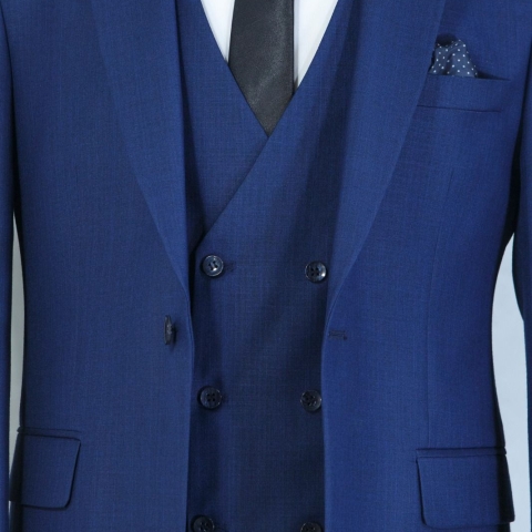 EXECUTIVE LIGHT BLUE 3 PIECE TURKEY SUIT WITH ONE BUTON