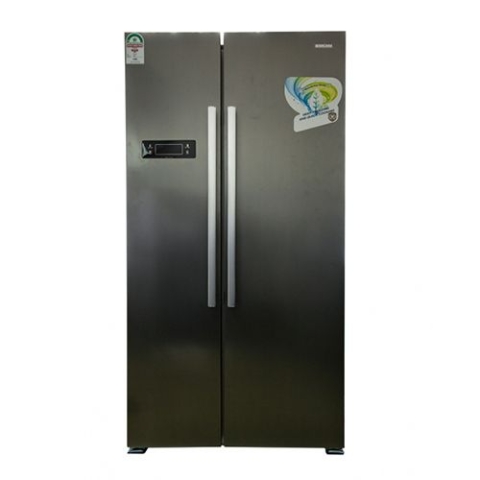 BRUHM SIDE BY SIDE REFRIGERATOR BFX-436ENG 436LTS BLACK GLASS DOOR